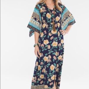 Chico’s Boho Maxi w/ Kimono Sleeves in a floral
